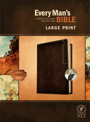 Every Man's Bible Nlt, Large Print, Deluxe Explorer Edition (Leatherlike, Rustic Brown, Indexed) by Tyndale