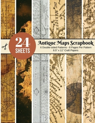 Vintage Maps Scrapbook Paper - 24 Double-sided Craft Patterns: Travel Map Sheets for Papercrafts, Album Scrapbook Cards, Decorative Craft Papers, Back by Around, Scrapbooking