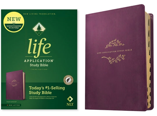 NLT Life Application Study Bible, Third Edition (Red Letter, Leatherlike, Purple, Indexed) by Tyndale