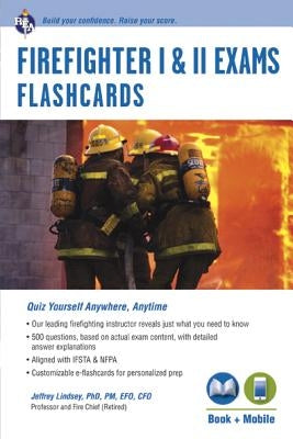 Firefighter I & II Exams Flashcard Book (Book + Online) by Lindsey, Jeffrey