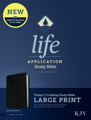 KJV Life Application Study Bible, Third Edition, Large Print (Red Letter, Bonded Leather, Black) by Tyndale