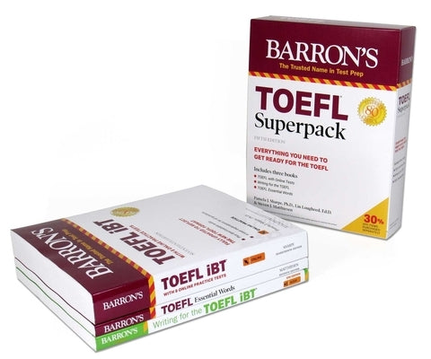 TOEFL Superpack: 3 Books + Practice Tests + Audio Online by Sharpe, Pamela J.
