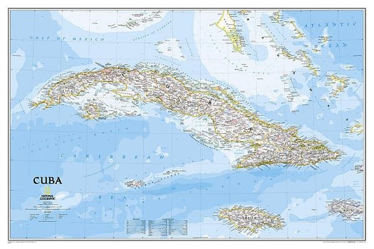 National Geographic Cuba Wall Map - Classic - Laminated (Poster Size: 36 X 24 In) by National Geographic Maps