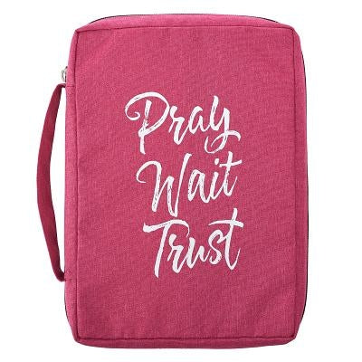Bible Cover Medium Value Pray Wait Trust by Christian Art Gifts