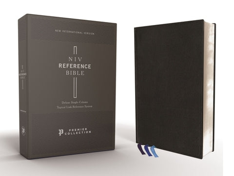 Niv, Reference Bible, Deluxe Single-Column, Premium Leather, Goatskin, Black, Premier Collection, Comfort Print by Zondervan