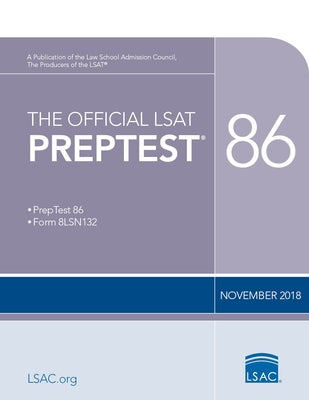 The Official LSAT Preptest 86: (Nov. 2018 Lsat) by Council, Law School Admission