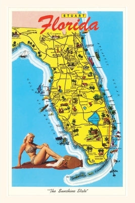 Vintage Journal Map with Florida Attractions by Found Image Press