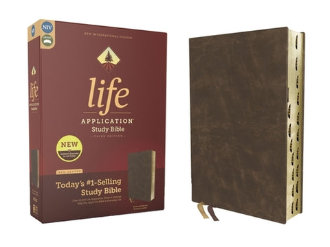 Niv, Life Application Study Bible, Third Edition, Bonded Leather, Brown, Red Letter, Thumb Indexed by Zondervan