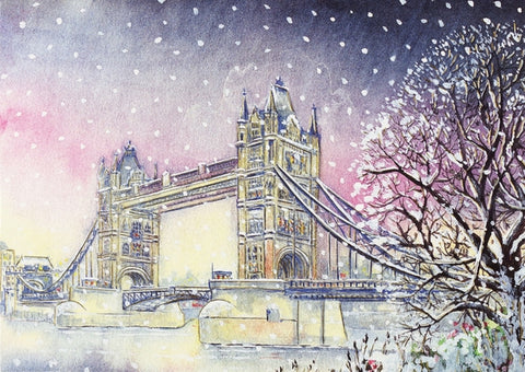 Tower Bridge in Winter Deluxe Boxed Holiday Cards by Peter Pauper Press Inc