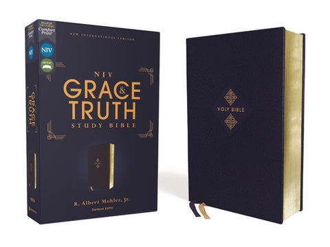 Niv, the Grace and Truth Study Bible, Leathersoft, Navy, Red Letter, Comfort Print by Mohler Jr, R. Albert