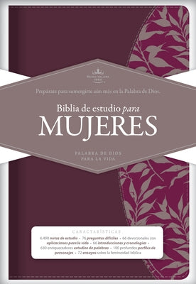 Rvr 1960 Biblia de Estudio Para Mujeres, Vino Tinto/Fucsia Símil Piel by Kelley Patterson, Dorothy