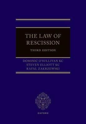 The Law of Rescission by O'Sullivan Kc, Dominic