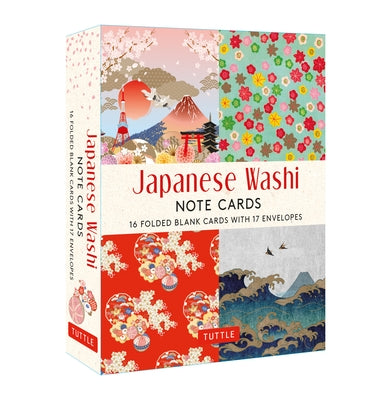 Japanese Washi, 16 Note Cards: 16 Different Blank Cards with 17 Patterned Envelopes in a Keepsake Box! by Tuttle Studio