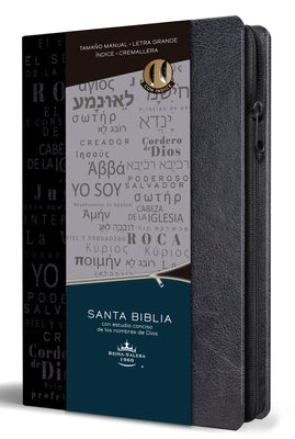 Biblia Rvr 1960 Nombres de Dios Letra Grande Tamaño Manual Con Índice Y Cremalle Ra Color Negro / Spanish Bible Rvr60 Handy Size Black Names of God In by Reina Valera Revisada 1960