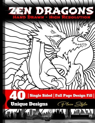 Zen Dragons - no pattern Style Adult Coloring Book by Studio, Highline