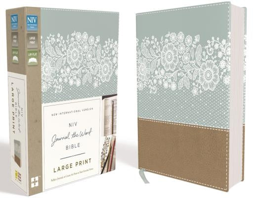 NIV, Journal the Word Bible, Large Print, Imitation Leather, Blue/Tan: Reflect, Journal, or Create Art Next to Your Favorite Verses by Zondervan