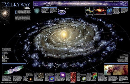 National Geographic Milky Way Wall Map - Laminated (31.25 X 20.25 In) by National Geographic Maps