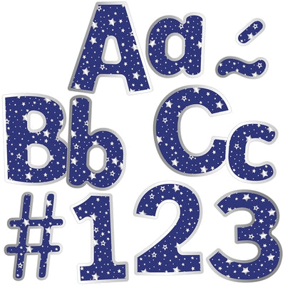 Sparkle and Shine Navy with Silver Stars EZ Letters by Carson Dellosa Education
