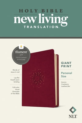 NLT Personal Size Giant Print Bible, Filament Enabled Edition (Red Letter, Leatherlike, Aurora Cranberry) by Tyndale