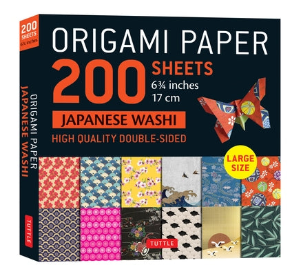 Origami Paper 200 Sheet Japanese Washi Patterns 6 3/4 17 CM: Double Sided Origami Sheets with 12 Different Patterns (Instructions for 6 Projects Inclu by Tuttle Publishing