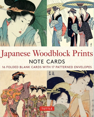 Japanese Woodblock Prints, 16 Note Cards: 16 Different Blank Cards with 17 Patterned Envelopes in a Keepsake Box! by Tuttle Studio