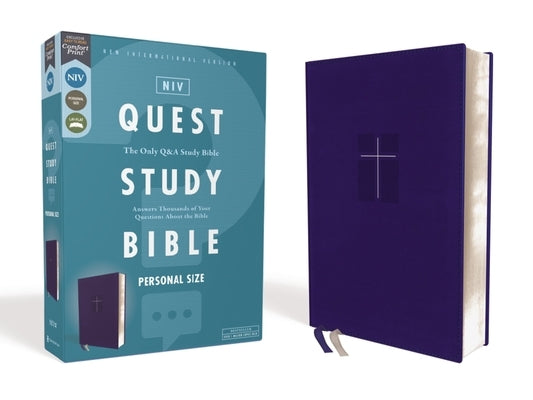 Niv, Quest Study Bible, Personal Size, Leathersoft, Blue, Comfort Print: The Only Q and A Study Bible by Christianity Today Intl