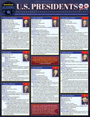 U.S. Presidents: A Quickstudy Laminated Reference Guide by Head, David