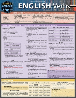 English Verbs: A Quickstudy Language Arts Laminated Reference Guide by Craig, Candace