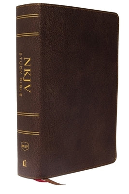 NKJV Study Bible, Premium Calfskin Leather, Brown, Full-Color, Red Letter Edition, Comfort Print: The Complete Resource for Studying God's Word by Thomas Nelson