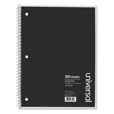 Wirebound Notebook, 8-1/2 X 11, College Ruled, 200 Sheets, Assorted Color Cover by Universal
