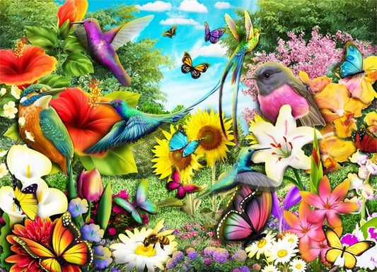 Brain Tree - Flower Garden 1000 Pieces Jigsaw Puzzle for Adults: With Droplet Technology for Anti Glare & Soft Touch by Brain Tree Games LLC