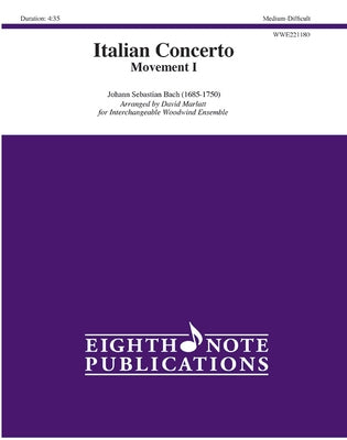 Italian Concerto Movement I: Score & Parts by Bach, Johann Sebastian