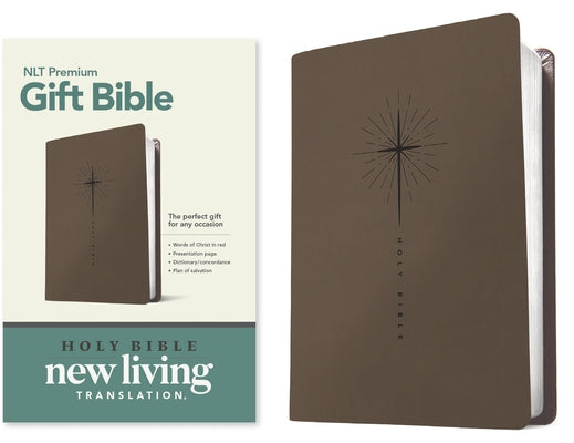 Premium Gift Bible NLT (Red Letter, Leatherlike, Star Cross Taupe) by Tyndale