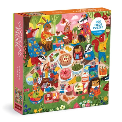 Woodland Picnic 500 Piece Family Puzzle by Mudpuppy, Illustrated By Jenny Miriam
