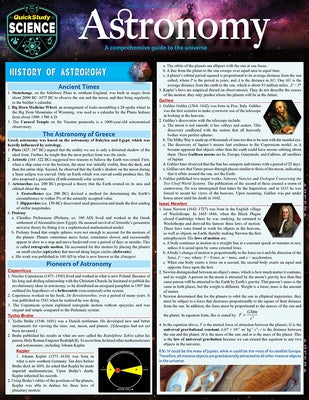 Astronomy: Quickstudy Laminated Reference Guide to Space, Our Solar System, Planets and the Stars by Barcharts Inc