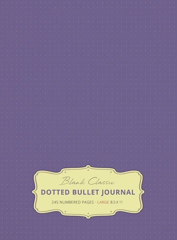 Large 8.5 x 11 Dotted Bullet Journal (Lavender #12) Hardcover - 245 Numbered Pages by Blank Classic