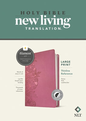 NLT Large Print Thinline Reference Bible, Filament Enabled Edition (Red Letter, Leatherlike, Peony Pink, Indexed) by Tyndale