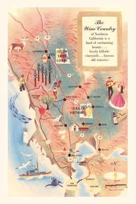 Vintage Journal Map of California Wine Country by Found Image Press