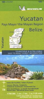 Michelin Zoom Yucatan and the Mayan Region Belize Road and Tourist Map 185 by Michelin