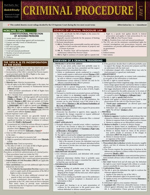 Criminal Procedure: A Quickstudy Laminated Reference Guide by Lawson, Tamara