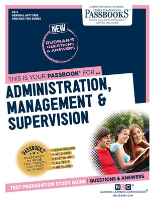 Civil Service Administration, Management and Supervision (Cs-3): Passbooks Study Guidevolume 3 by National Learning Corporation