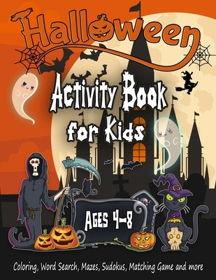 Halloween Activity Book for Kids Ages 4-8: A Fun Kid Workbook Game For Learning, Coloring, Word Search, Mazes, Sudokus and more, Perfect Halloween Gif by Publishing, Jacobhallo