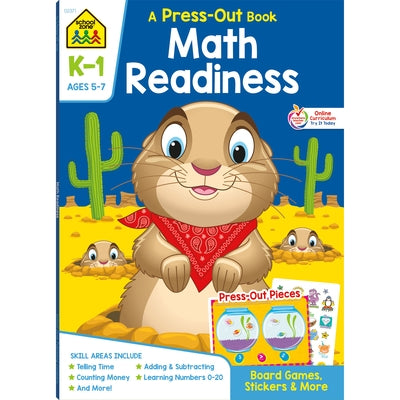 School Zone Math Readiness Grades K-1 Press-Out Workbook by Zone, School