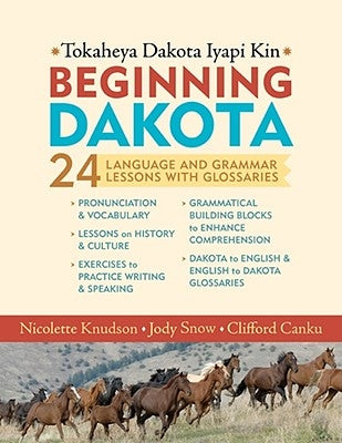 Beginning Dakota/Tokaheya Dakota Iapi Kin: 24 Language and Grammar Lessons with Glossaries by Knudson, Nicolette