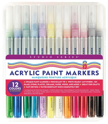 Studio Series Acrylic Paint Marker Set (12-Piece Set) by Peter Pauper Press Inc