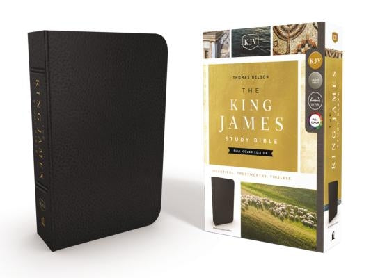 The King James Study Bible, Genuine Leather, Black, Full-Color Edition by Thomas Nelson