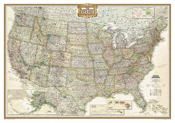 National Geographic United States Wall Map - Executive - Laminated (43.5 X 30.5 In) by National Geographic Maps