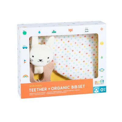 Teether + Organic Cotton Bib Set by Petit Collage
