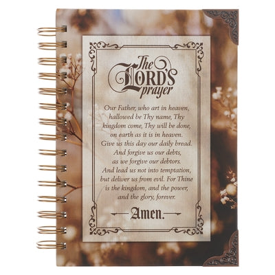Christian Art Gifts Journal W/Scripture for Men/Women the Lord's Prayer Mathew Bible Verse Brown 192 Ruled Pages, Large Hardcover Notebook, Wire Bound by Christianart Gifts