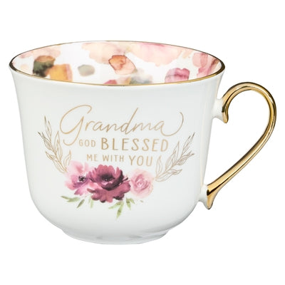 Christian Art Gifts Ceramic Mug for Women with Gold Accents - Grandma, God Blessed Me with You, 14 Oz. by Christian Art Gifts